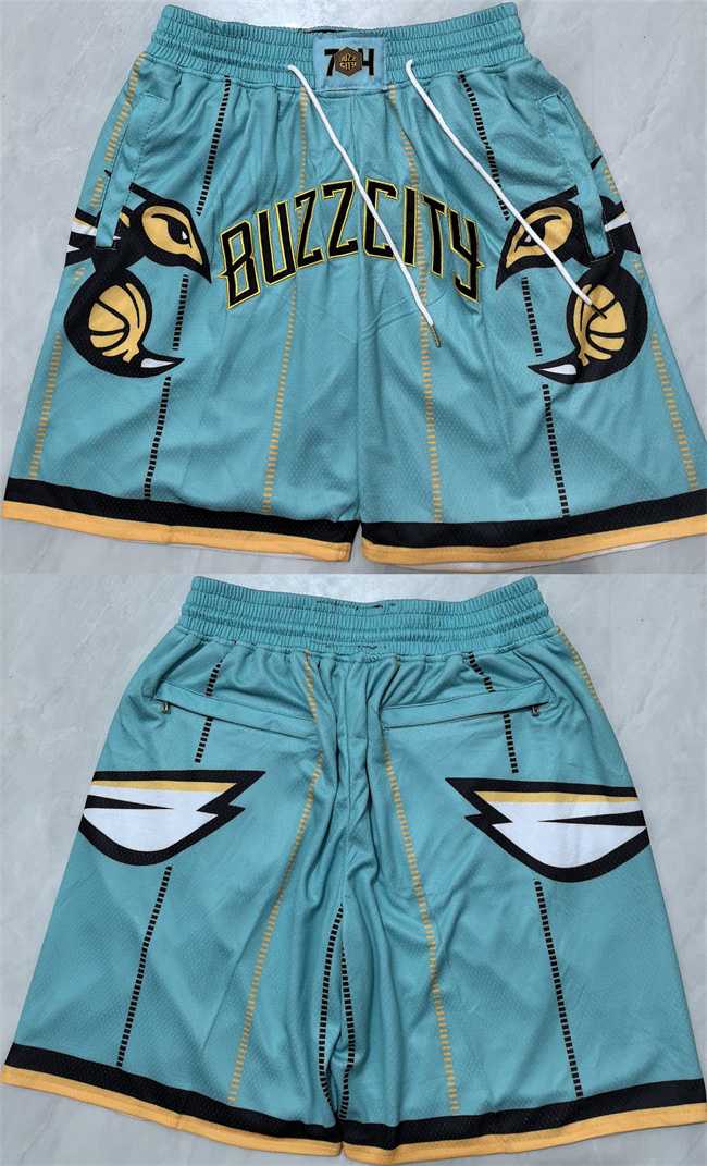 Men%27s Charlotte Hornets Teal Shorts->nba shorts->NBA Jersey